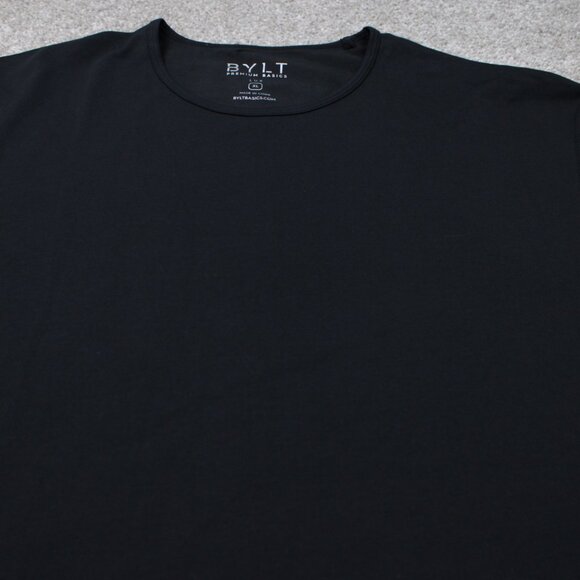 BYLT Lux Shirt Mens XL Black Drop Cut Cotton/Poly Stretch Short Sleeve Pullover - Picture 5 of 14
